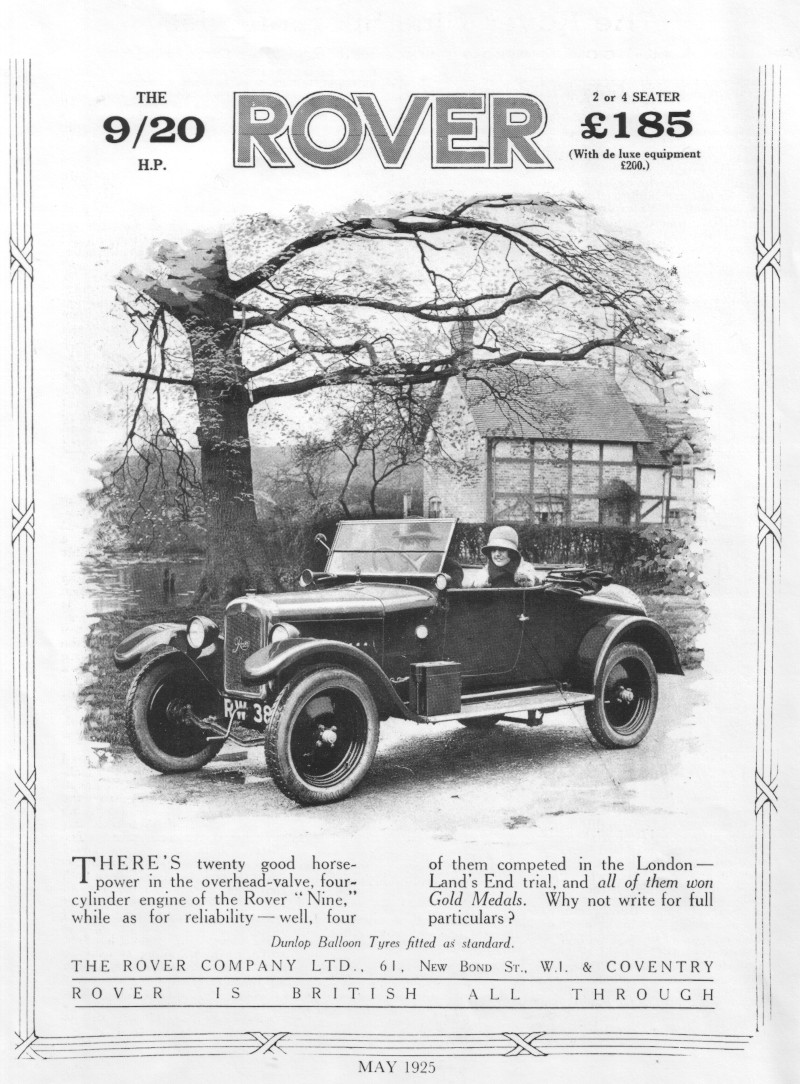 Werbung für Rover 9 hp, 1925