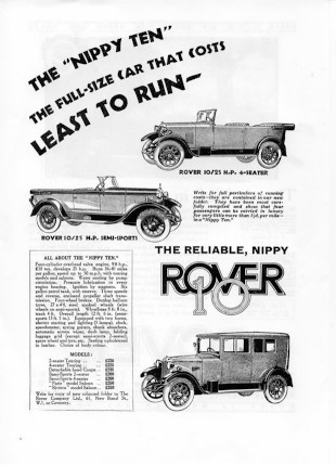 Werbung für Rover 10/25 hp, 1928 Werbung Rover 10/25hp 1928