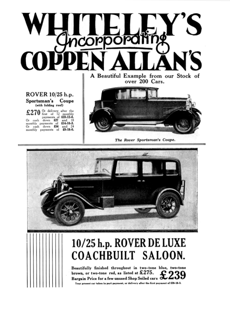 Werbung Rover 10/25hp 1931