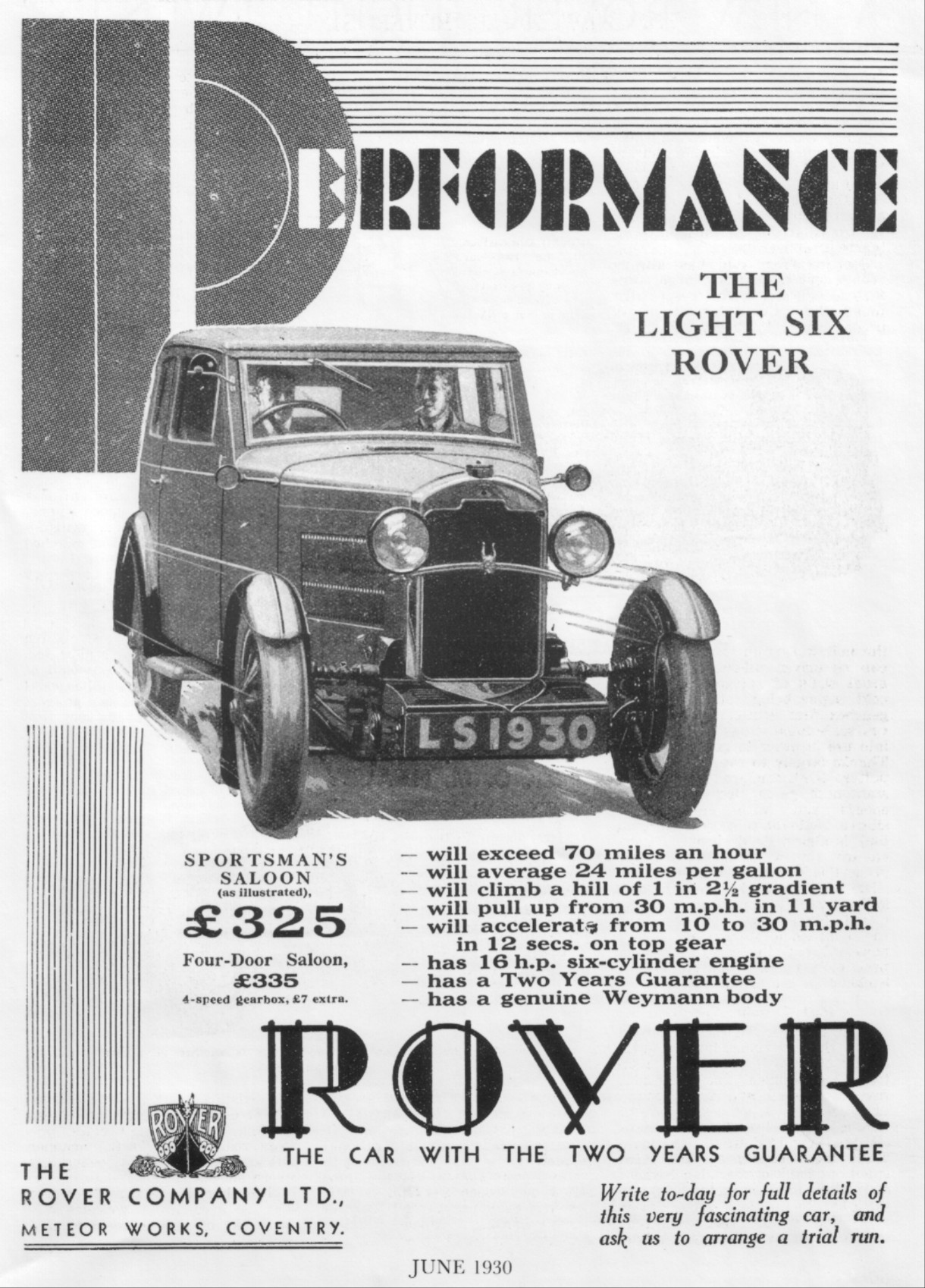 1930 Light Six Advert 08-1929