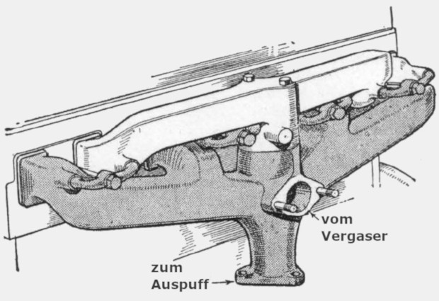 1932 Rover Pilot 12hp Inlet and Exhaust Manifolds
