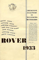 1933 Rover Range Brochure