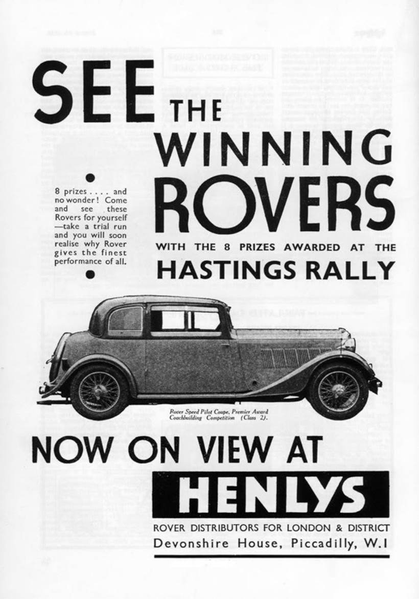Rover 14hp Speed Pilot Advert