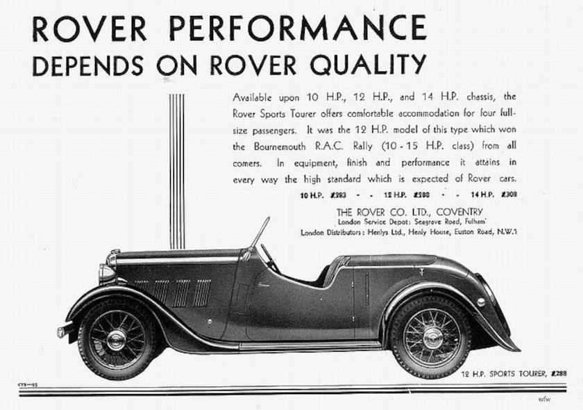 P1 Werbung (12hp Sports Tourer) 1934