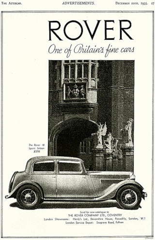 P1 Werbung (12hp Sports Saloon) 1936