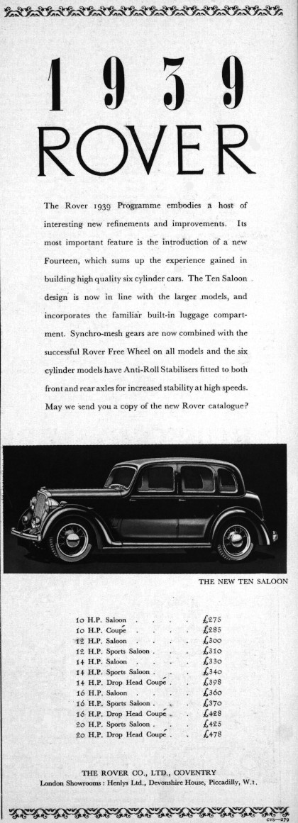 P2 Advert 1938