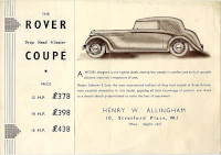 Brochure Drophead Models 1937