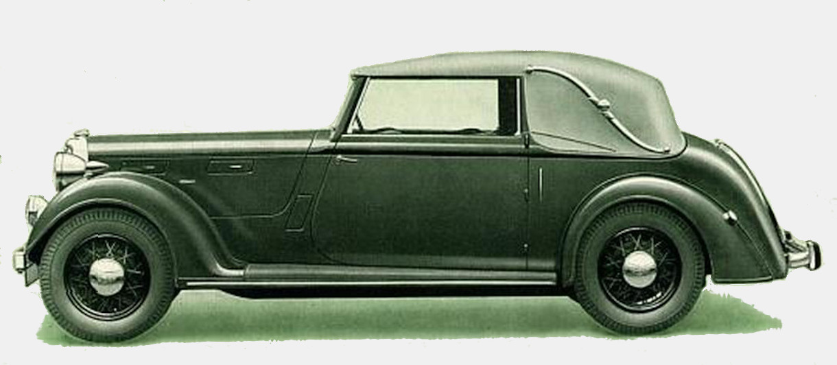 1938 Rover P2 Drophead Coupé, hood closed