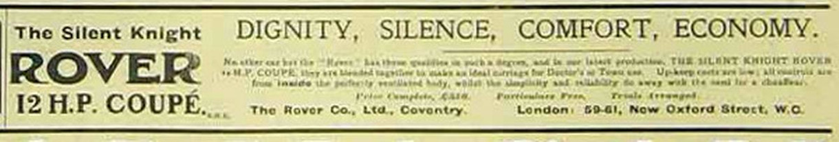 1911 Werbung ROVER Silent Knights