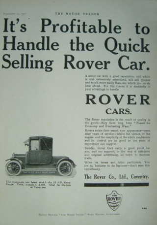 Werbung für Rover 12hp Clegg, 1911