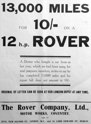 Werbung für Rover 12hp Clegg, 1914
