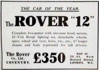 Werbung für Rover 12hp Clegg, 1914