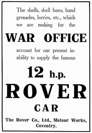 Werbung für Rover 12hp Clegg, 1915