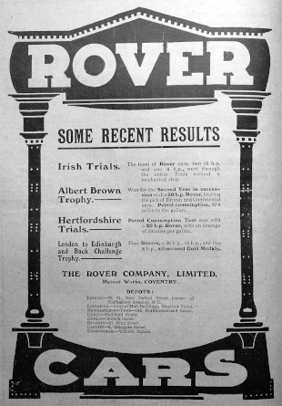 Werbung ROVER 16/20hp 1909, The Motor