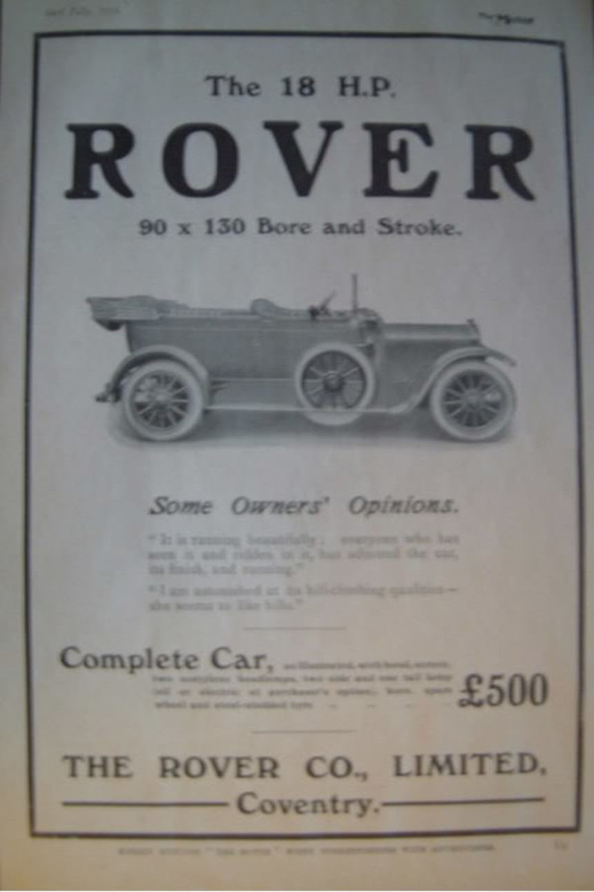 1912 Werbung für 18hp Clegg