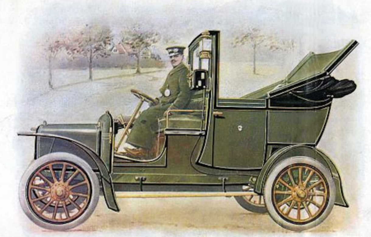 1907/8 Rover 12hp Motor Cab offen
