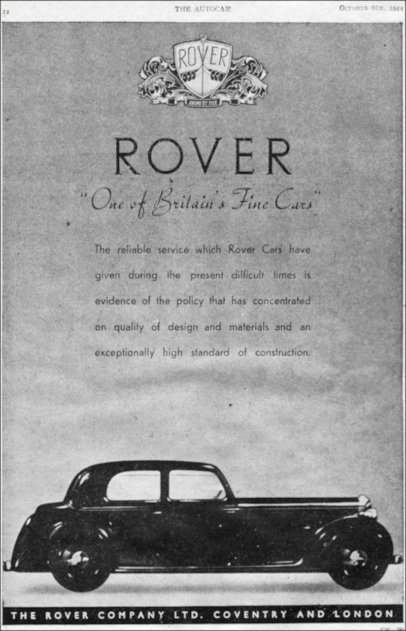 Werbung Rover P2 1944-10-06