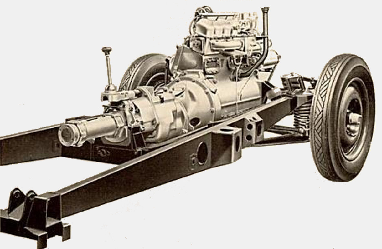 Fahrgestell und Motor P3, hier mit dem Motor des '75'