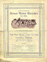 Broschüre Rover Motorcycles, 1918