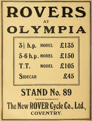 1920 Anzeige ROVER zur Olympia-Schau