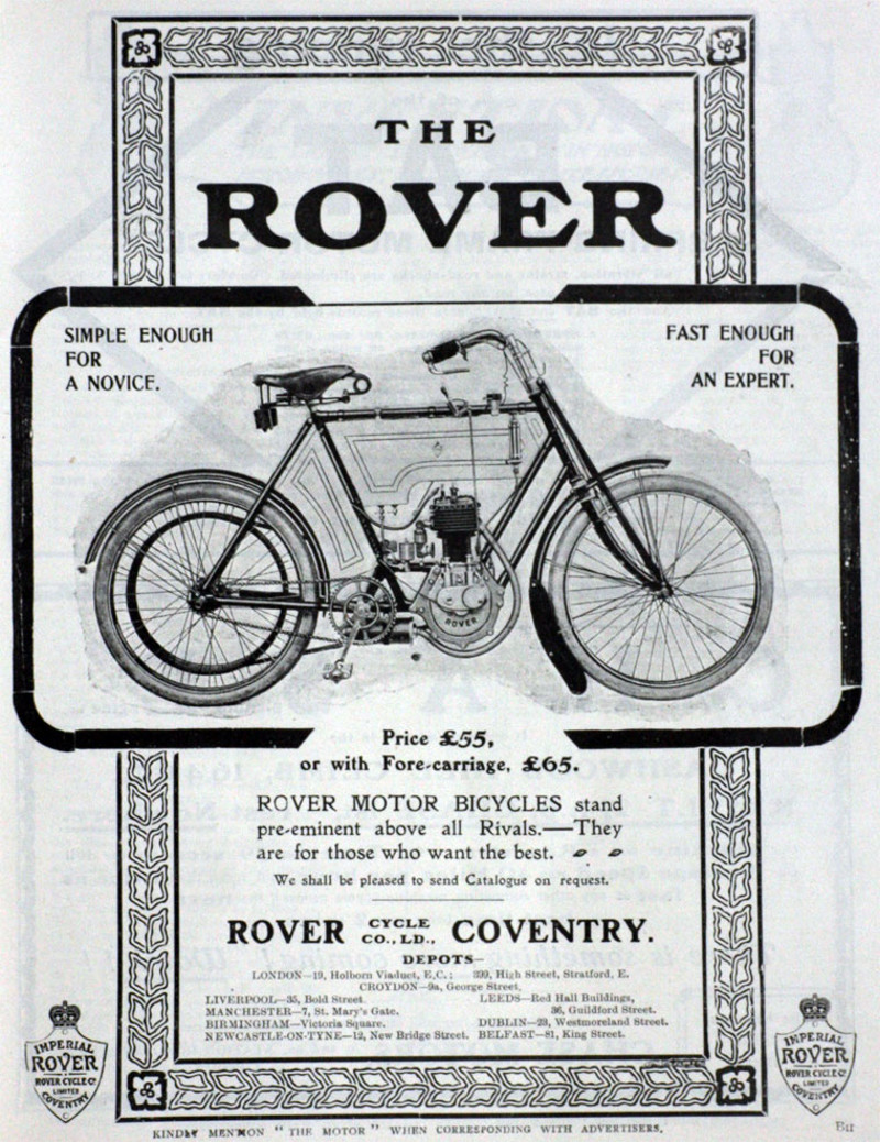 1904 ROVER 3 hp advert