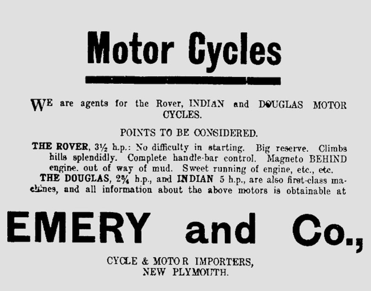 Advert for Rover Motorcycles in New Zealand, 1911