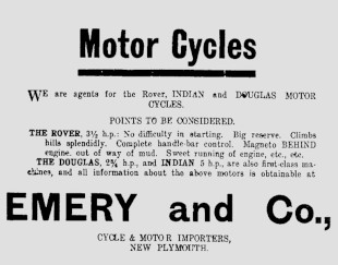 Advert for Rover Motorcycles in New Zealand, 1911 Advert for Rover Motorcycles in New Zealand, 1911