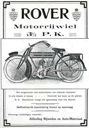 Advert for Rover Motorcycle 3.5hp, 1912 Advert for Rover Motorcycle 3.5hp, 1912