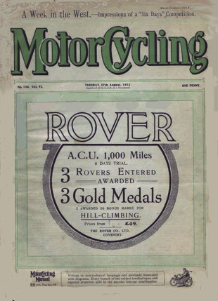 Advert for Rover Motorcycle 3.5hp, 1912 Advert for Rover Motorcycle 3.5hp, 1912