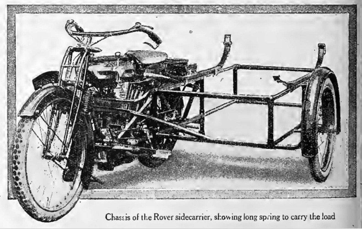 1914 ROVER 3,5 hp Beiwagen-Chassis für Post Office